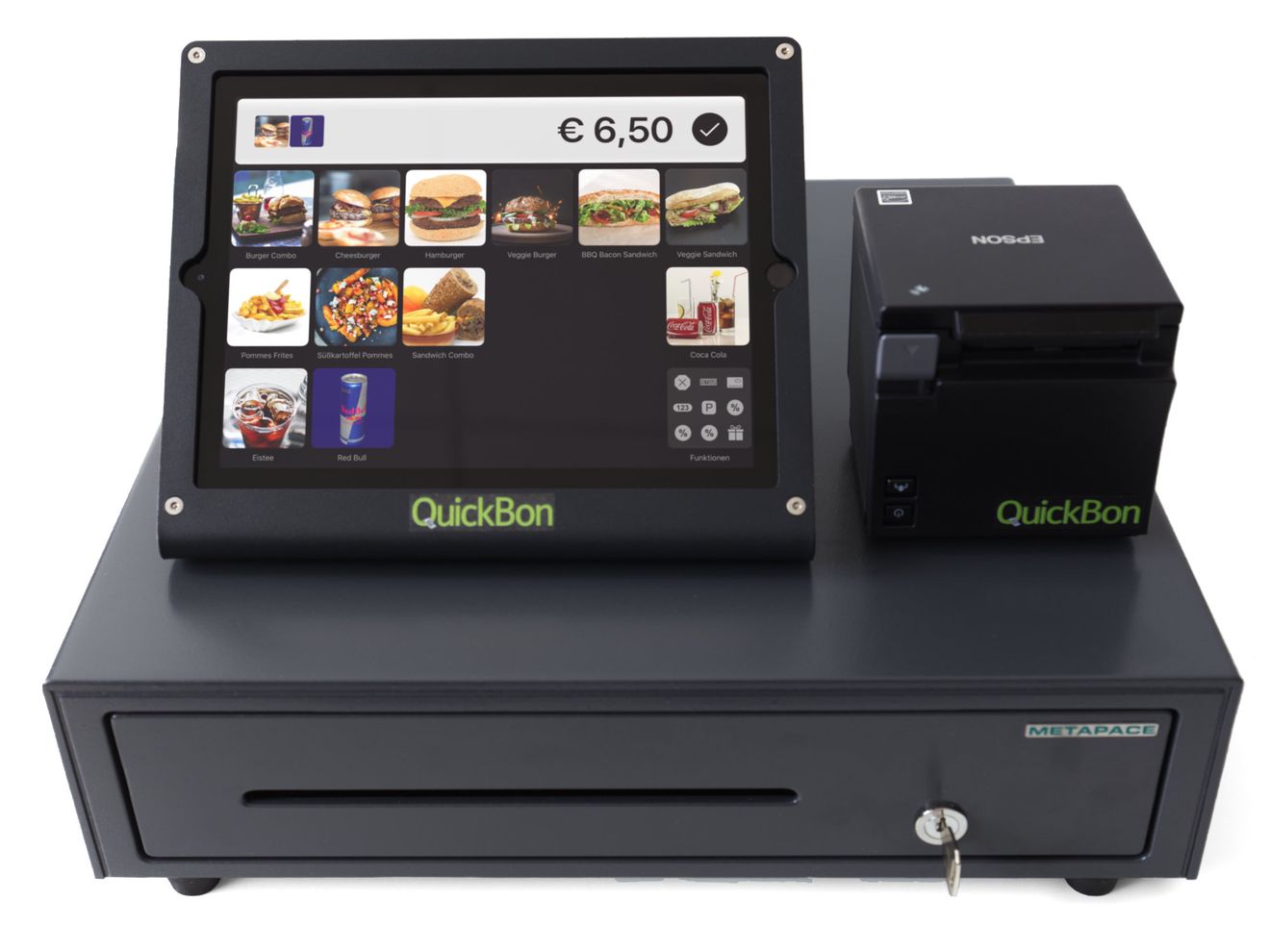 Die einfache Verkaufsoberfläche des QuickBon Kassensystems